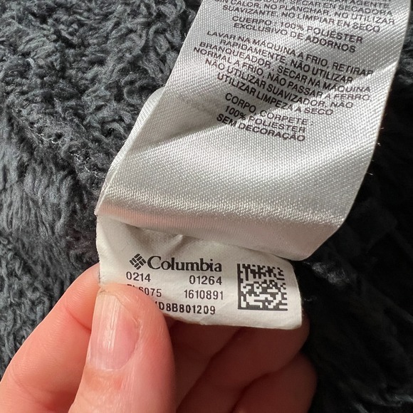 Columbia Cozy Cove Jacket Womens Size M Gray Purple Hoodie Velour Plush Soft - Picture 11 of 14
